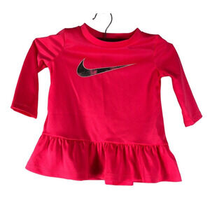 Nike 12M 12 Months Baby Girl Long Sleeve Shirt Top Dri Fit Tutu Bottom Swoosh